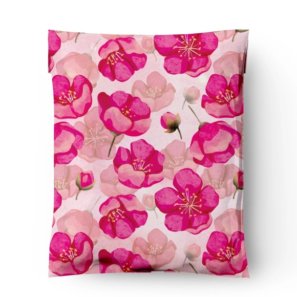 🌸20 Pink Poppy Poly Mailers 10 x 13 inch - Picture 1 of 5